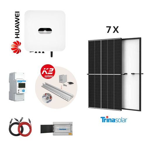 [FULL KIT 3 kW Huawei] Sistem fotovoltaic monofazat on - grid hibrid cu 7 panouri Trina Solar 405 W - Giaul
