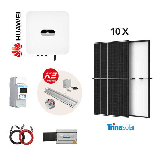 [FULL KIT 4 kW Huawei] Sistem fotovoltaic monofazat on - grid hibrid cu 10 panouri Trina Solar 405 W - Giaul